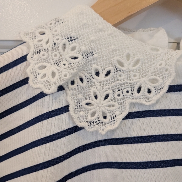 J.Crew French terry sweatshirt with lace trim, Size Small - Picture 3 of 6